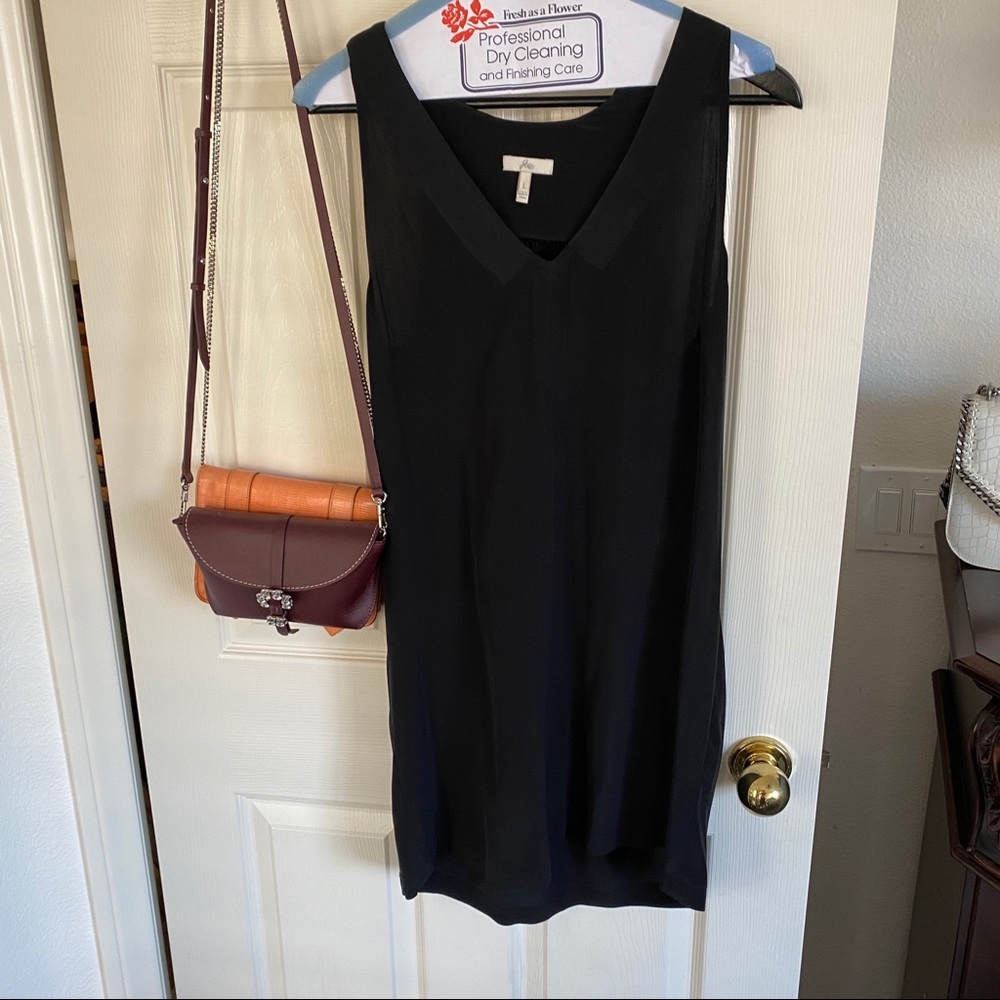 Joie black 100% silk dress L